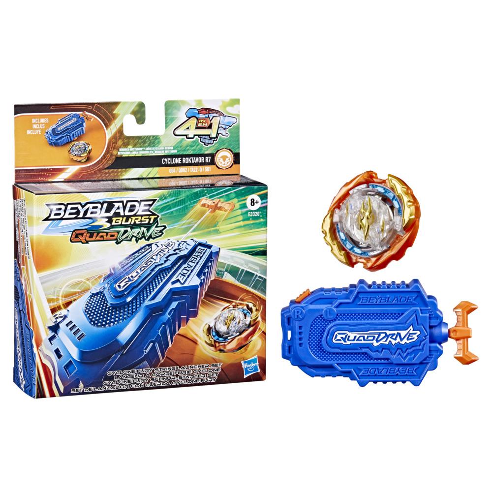 Lançador de Beyblade Corda B-00 com Rotação Dupla Amarelo na