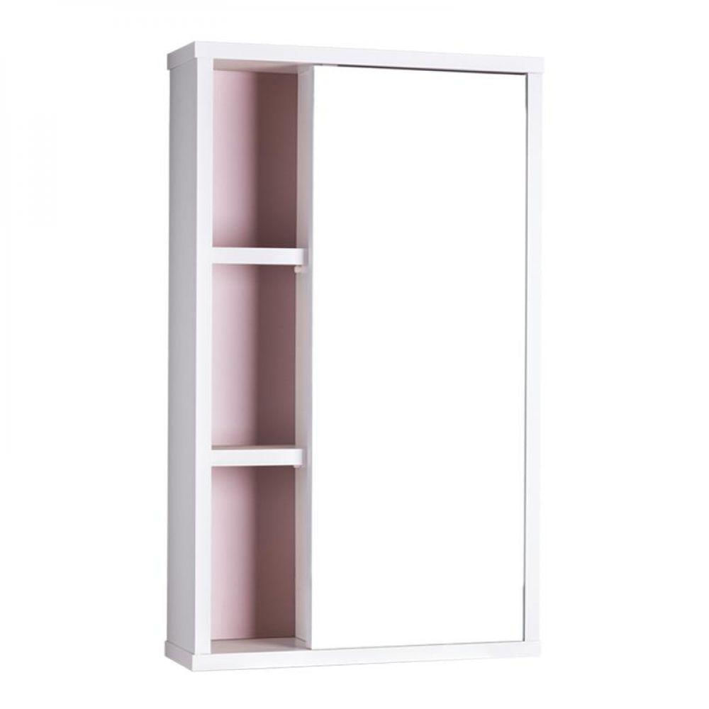 Armário com Espelho para Banheiro Milano Rosa Claro