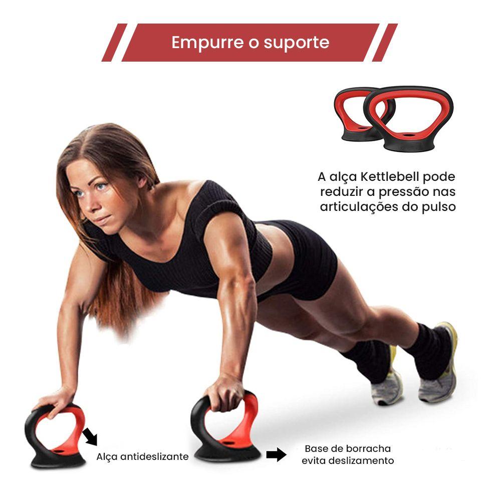 Kit Halteres 6 Em 1 Peso Musculação Até 50kg Ajustável Preto