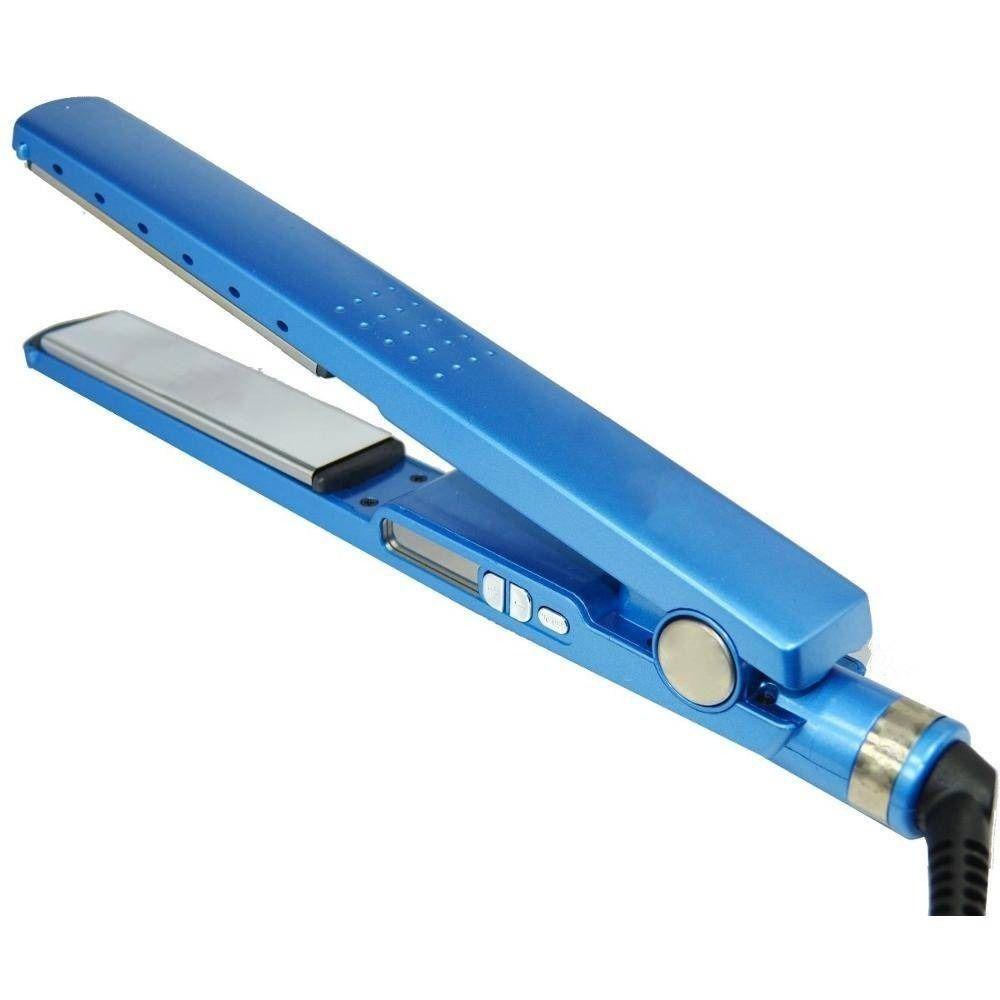 Prancha Alisadora 230ºc Chapinha Azul Para Cabelos Bivolt