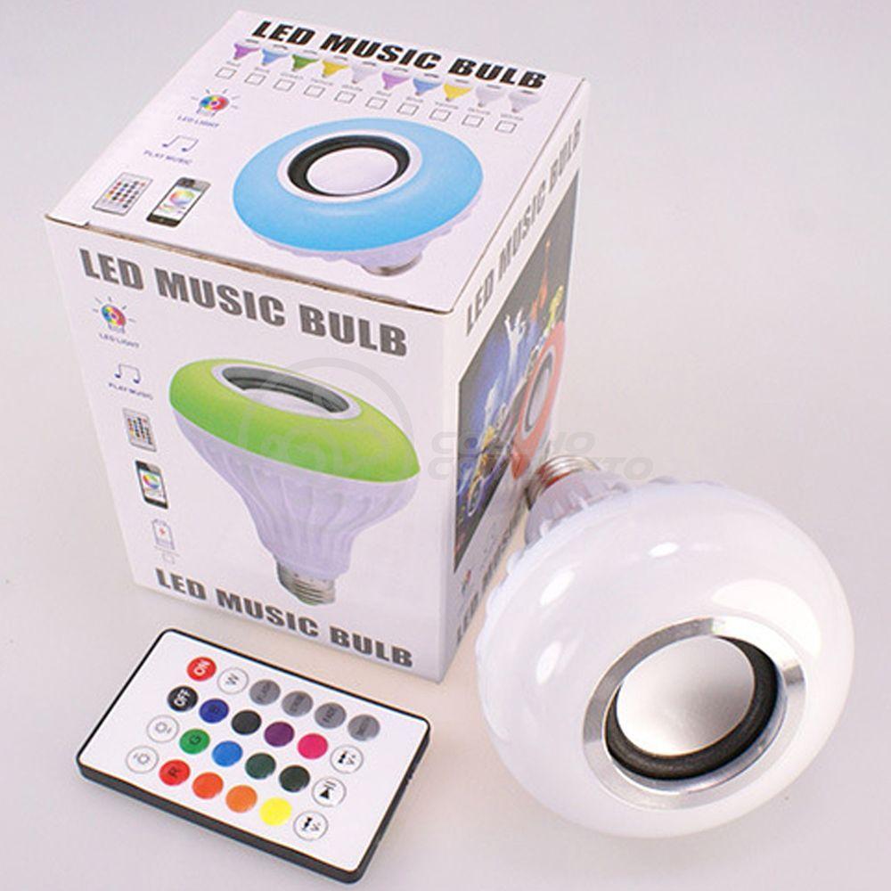 Lâmpada Led 12W E27 Rgb Colorida Com Caixa De Som Bluetooth