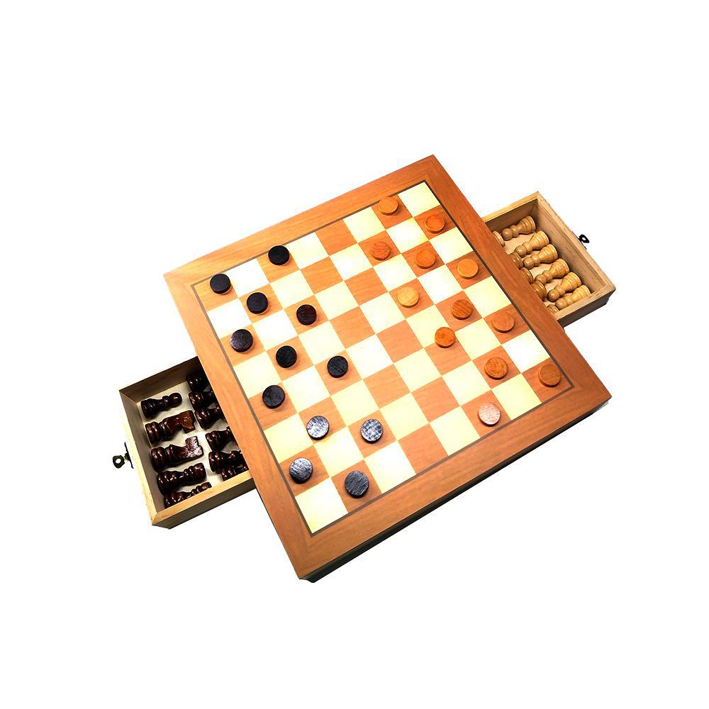 Xadrez xadrez magnético jogo de xadrez de madeira tipo de gaveta