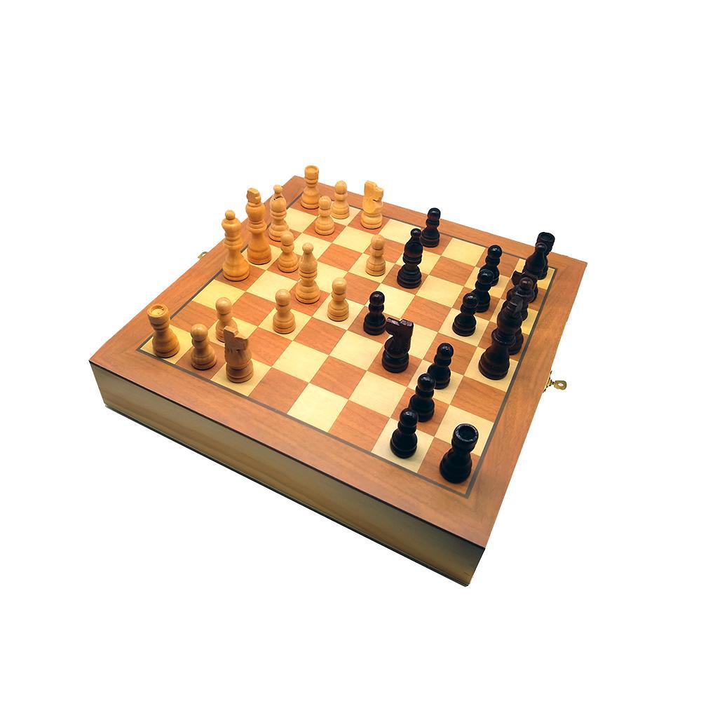 Tabuleiro de Xadrez Xadrez Conjunto de xadrez e damas de madeira, 2 em 1  jogos de