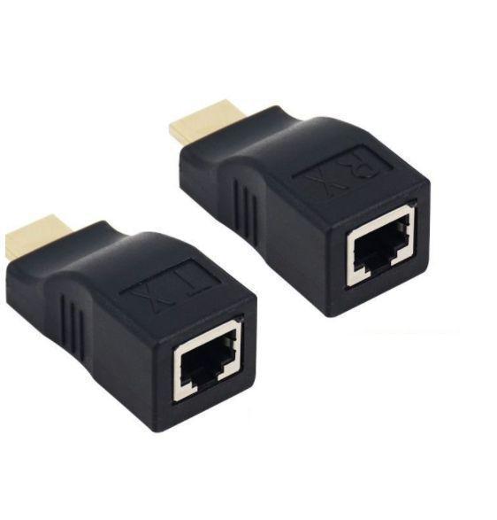 Extensor Hdmi 30 Metros Via 1 Cabo Rede Rj45 Cat6E/6 Cobre