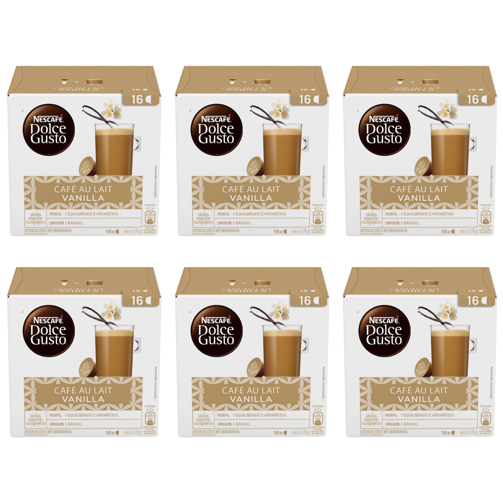 Combo 6 Caixa Nescafé Dolce Gusto - Café Au Lait Vanilla