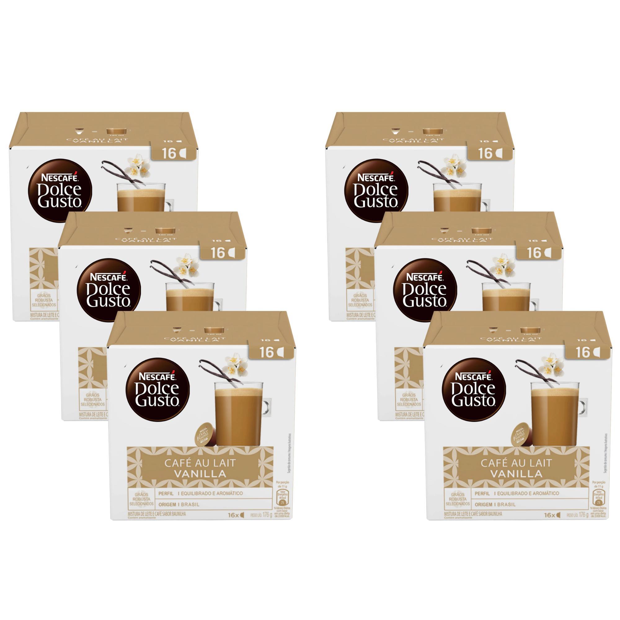 Combo 6 Caixa Nescafé Dolce Gusto - Café Au Lait Vanilla