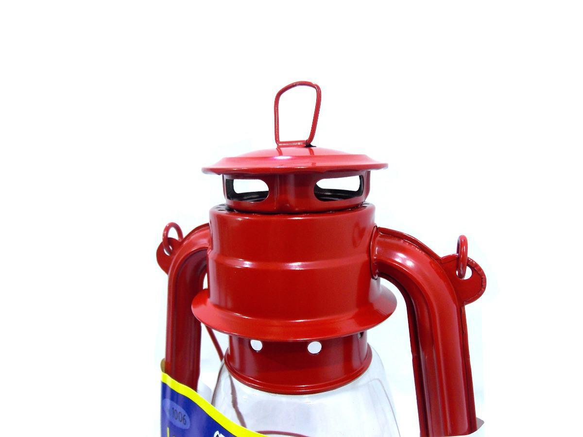 Lampião Lamparina A Querosene Grande 34Cm Vermelho Western