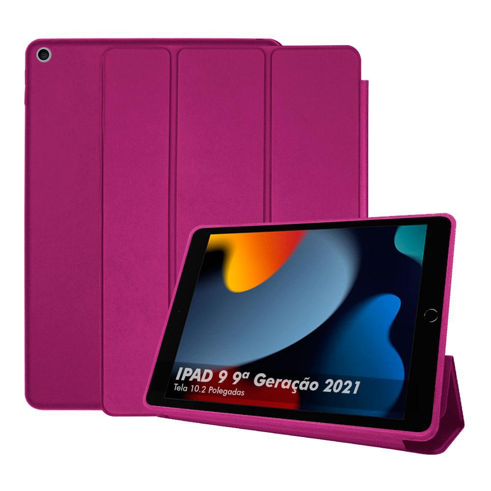 Capa Ipad 9 2021 Case Smart Case Couro Top + Pelicula Pink