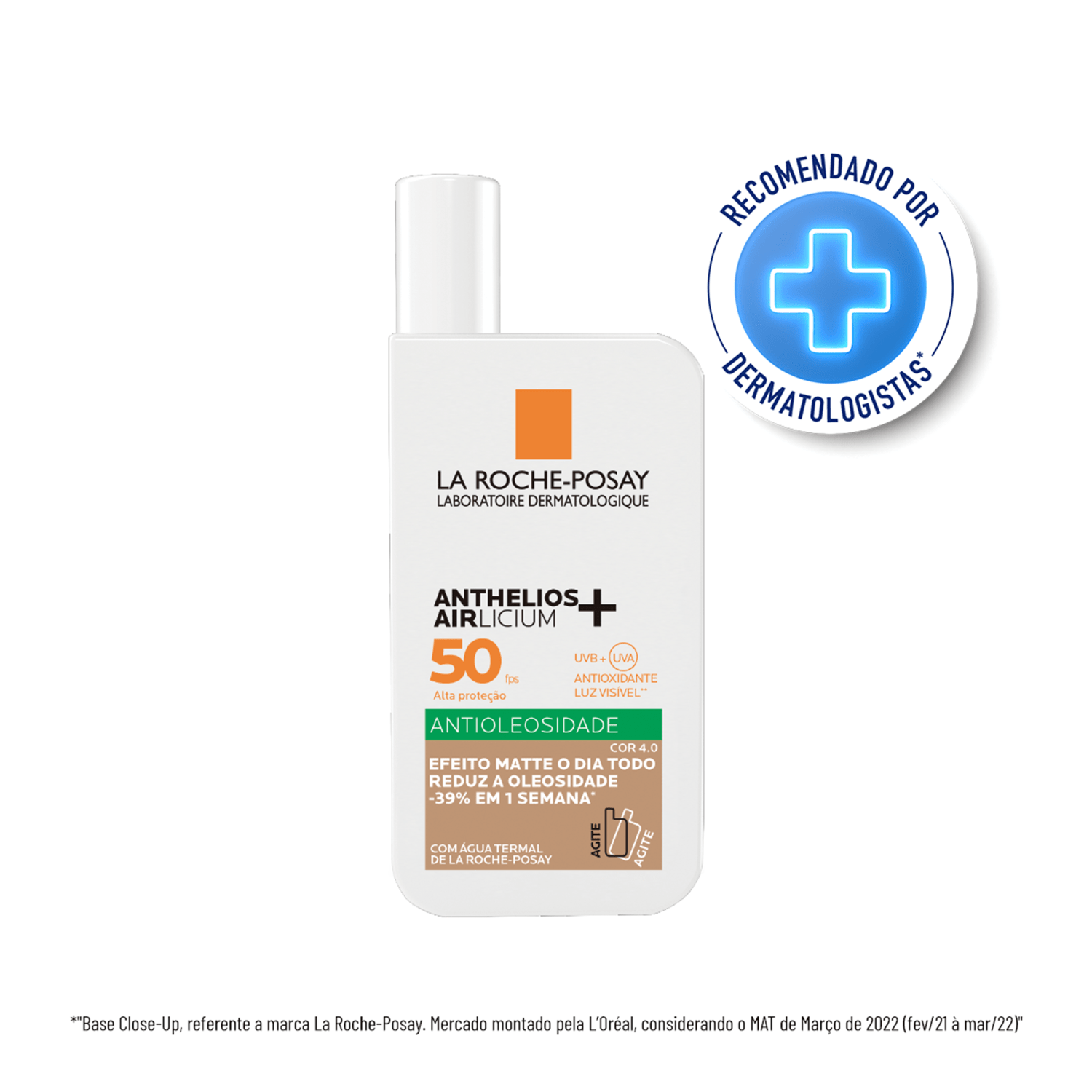 La Roche-Posay Anthelios Airlicium Fluido FPS 50 Cor 4.0 - Protetor Solar Facial com Cor 40ml
