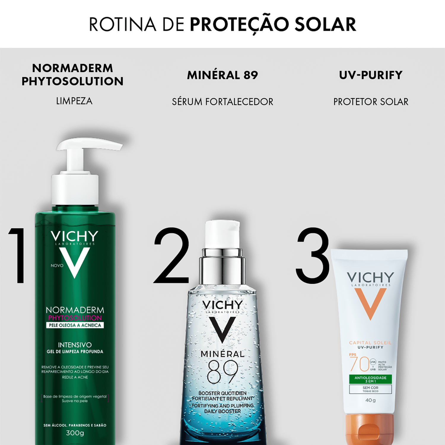 Vichy Purify Cor Média FPS 70 - Protetor Solar Facial 40g