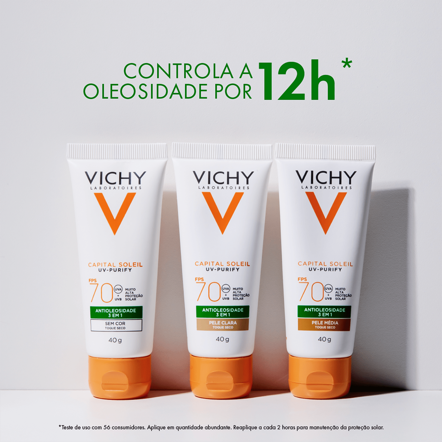 Vichy Purify Cor Média FPS 70 - Protetor Solar Facial 40g