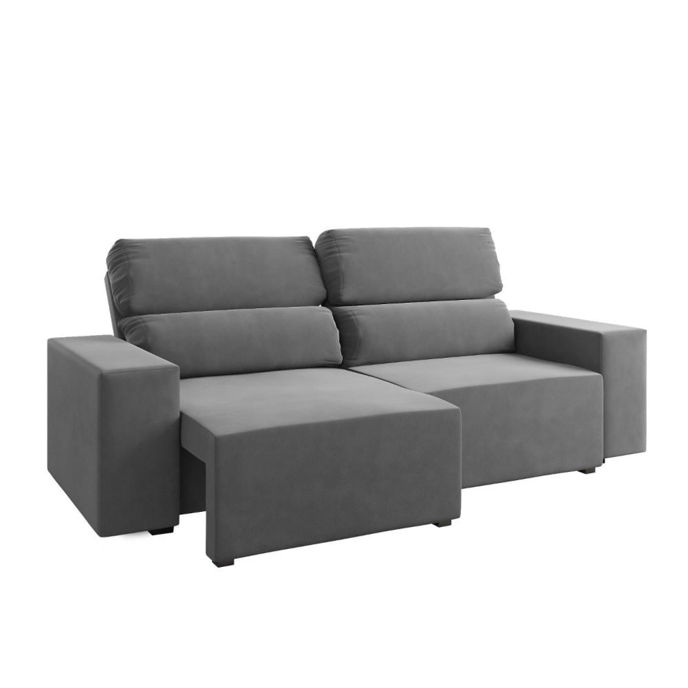 Sofá Retrátil e Reclinável 3 Lugares 200cm Lion Viero Estofados Frizz