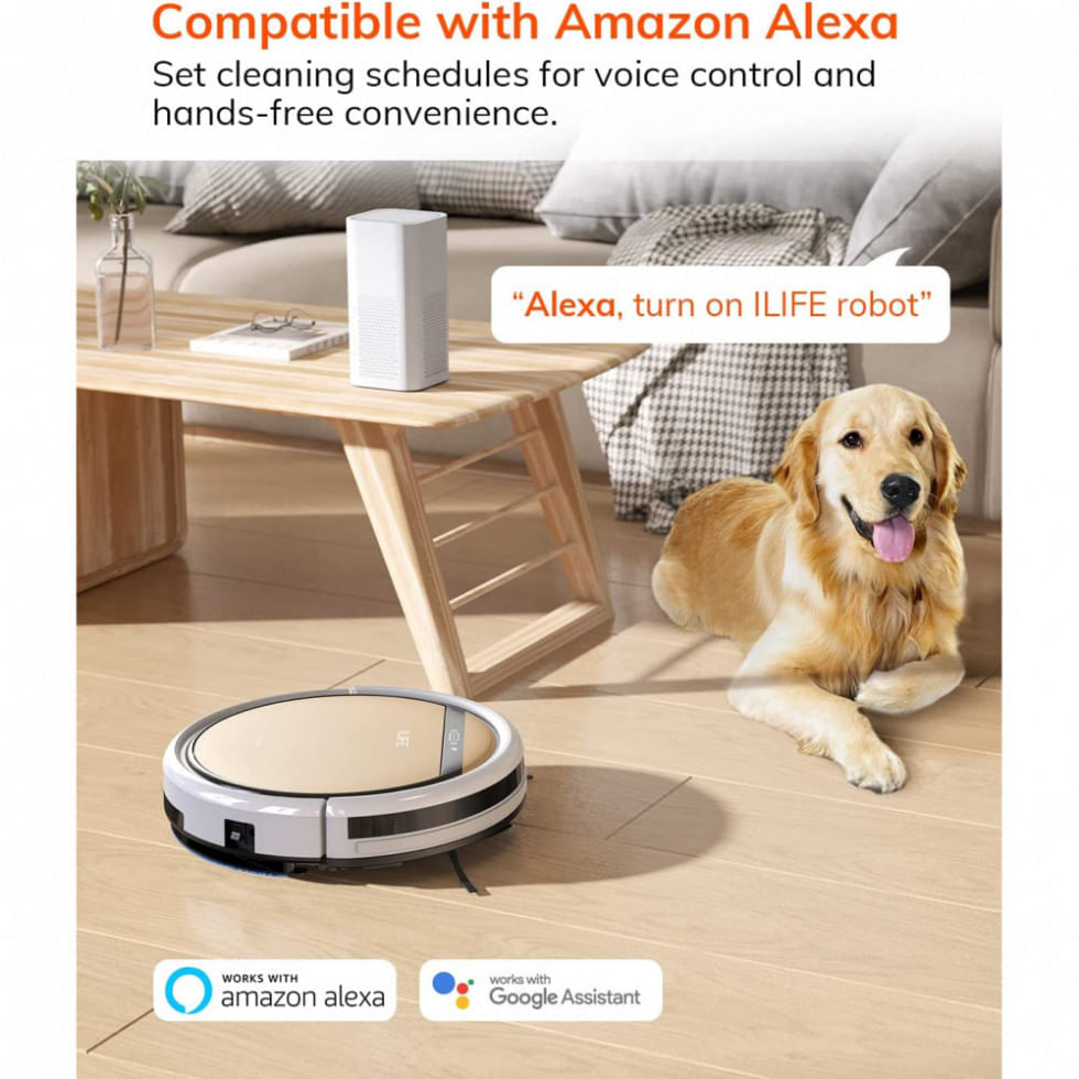 Aspirador de Pó Robô ILIFE V5s Plus com Conexão via APP WI FI e Auto Carregamento, 110V, Branco