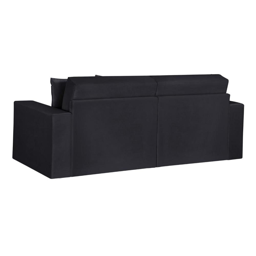 Sofá Retrátil 3 Lugares 200cm Nyc Tessuti Estofados Preto