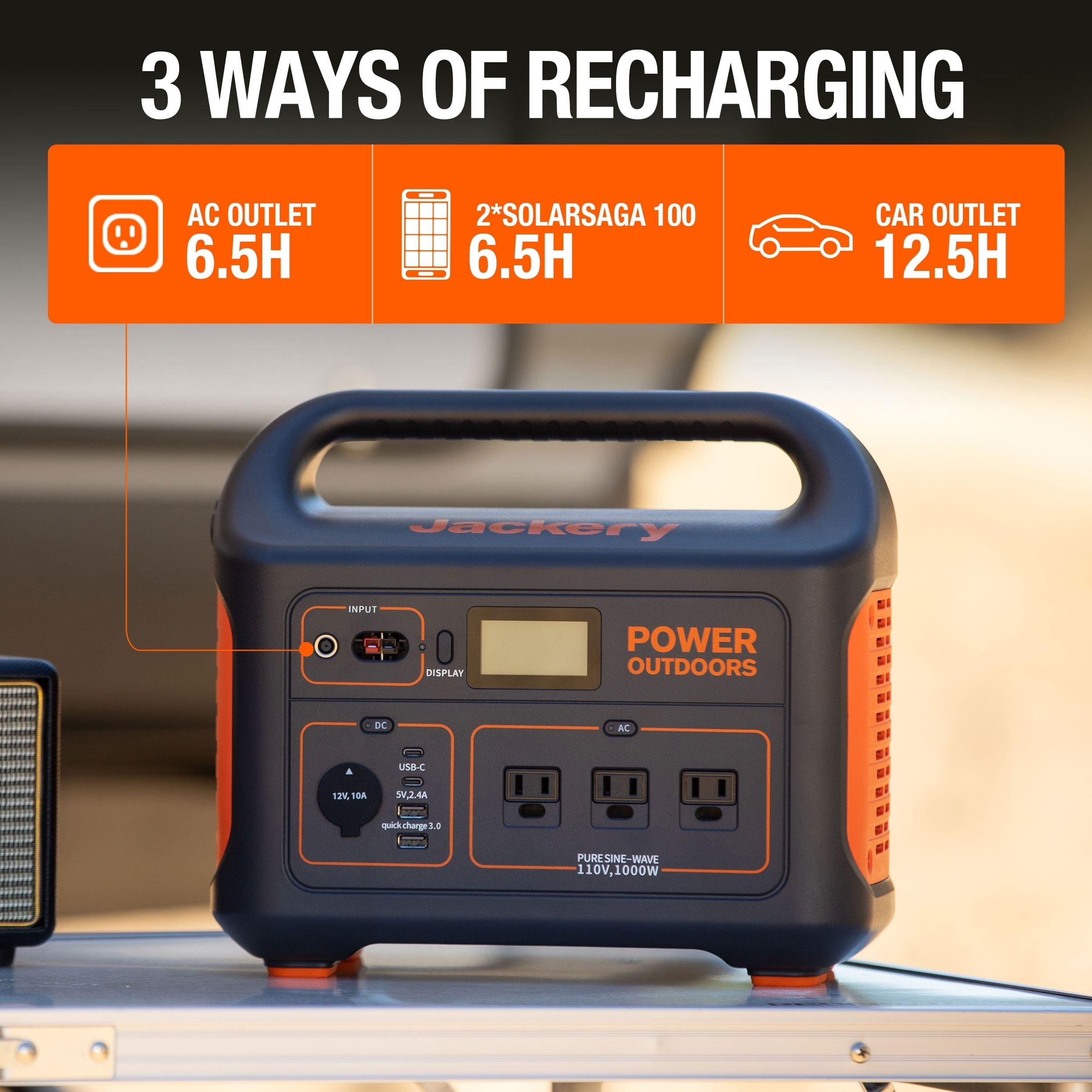Gerador de Energia Portátil Solar Jackery Explorer 880, 110V 880W