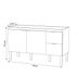 Miniatura Gabinete de Cozinha para Pia 150cm 3 Portas 2 Gavetas Cozimax Branco/Preto