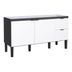 Miniatura Gabinete de Cozinha para Pia 150cm 3 Portas 2 Gavetas Cozimax Branco/Preto