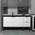 Miniatura Gabinete de Cozinha para Pia 150cm 3 Portas 2 Gavetas Cozimax Branco/Preto