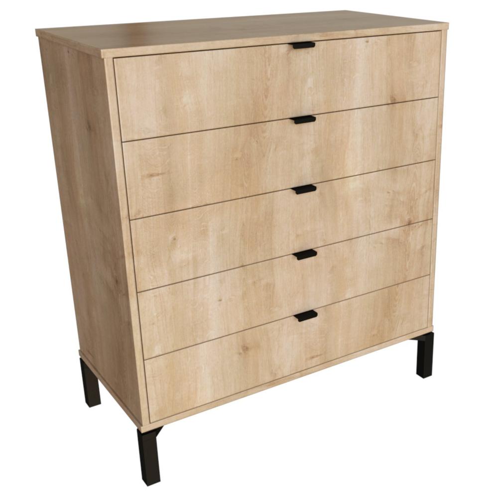 Cômoda 5 Gavetas Queens Falkk Amadeirado