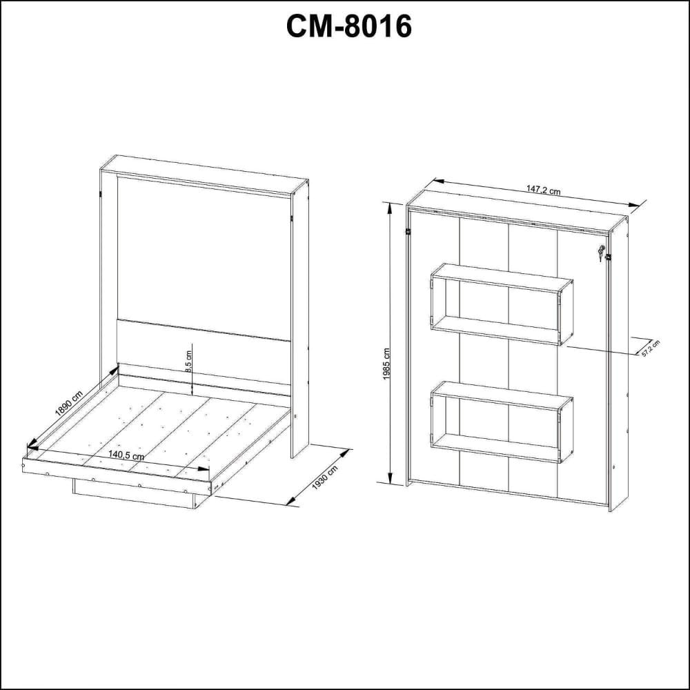 Cama Articulada de Casal 2 Nichos 147,2x193cm CM8016 Tecnomobili Amendoa