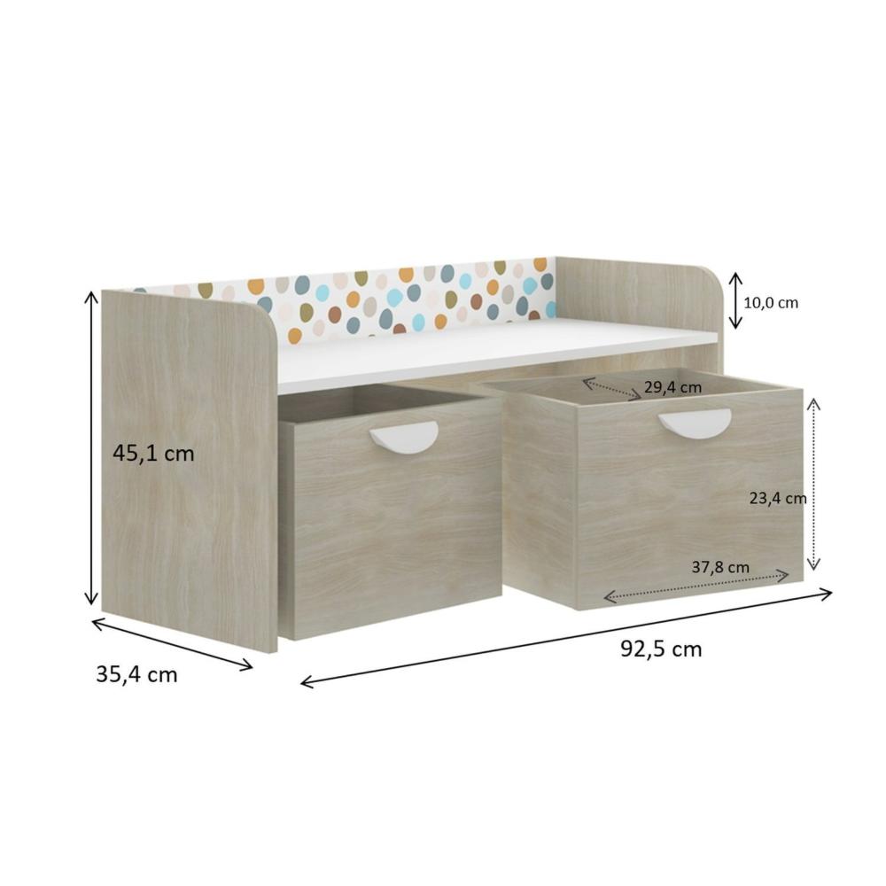 Banco com Porta Utilitários Infantil Be Mobiliário Branco/Aveiro