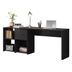 Miniatura Mesa de Escritório em L 2 Gavetas 3 Nichos Office NT 2060 Notável Móveis Preto TX