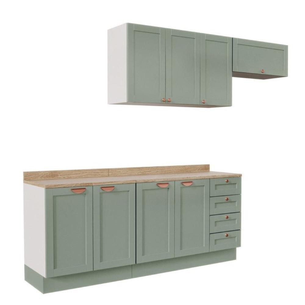Cozinha Modulada 4 Peças Arizona CabeCasa MadeiraMadeira Branco/Menta