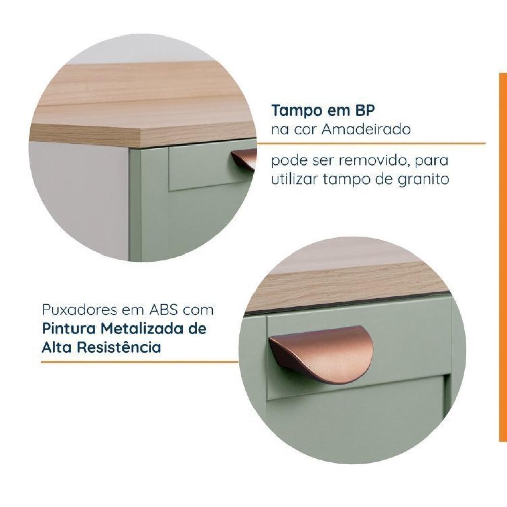 Cozinha Modulada 4 Peças Arizona CabeCasa MadeiraMadeira Branco/Menta