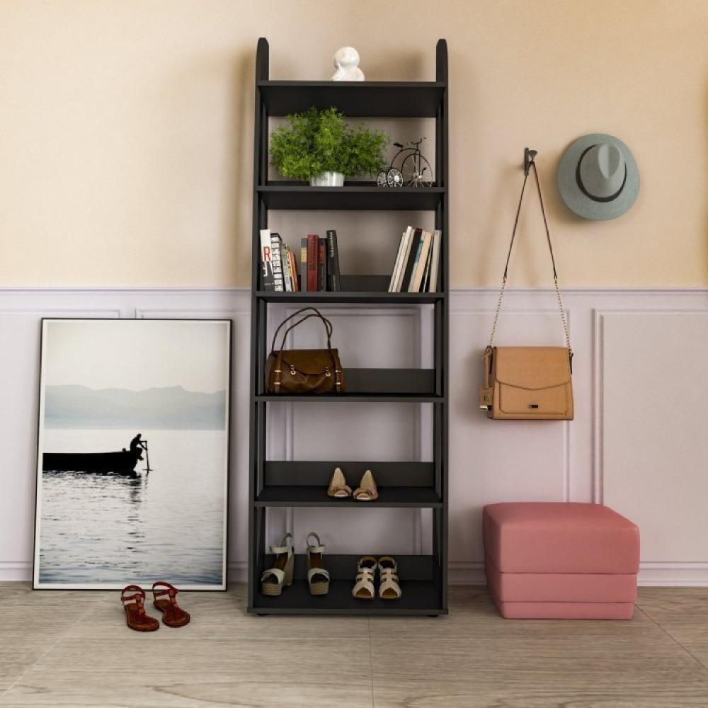 Conjunto 3 Estantes para Livros 6 Prateleiras Floripa Espresso Móveis Preto
