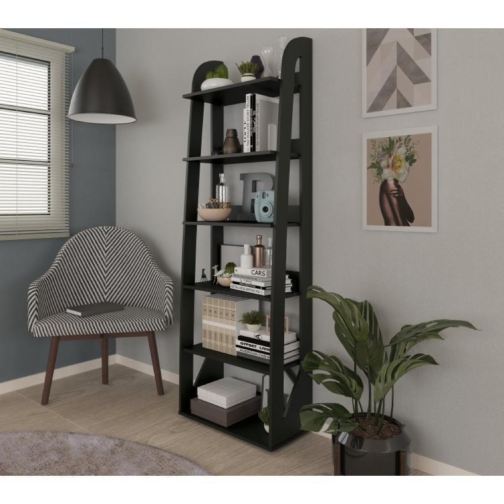 Conjunto 3 Estantes para Livros 6 Prateleiras Floripa Espresso Móveis Preto
