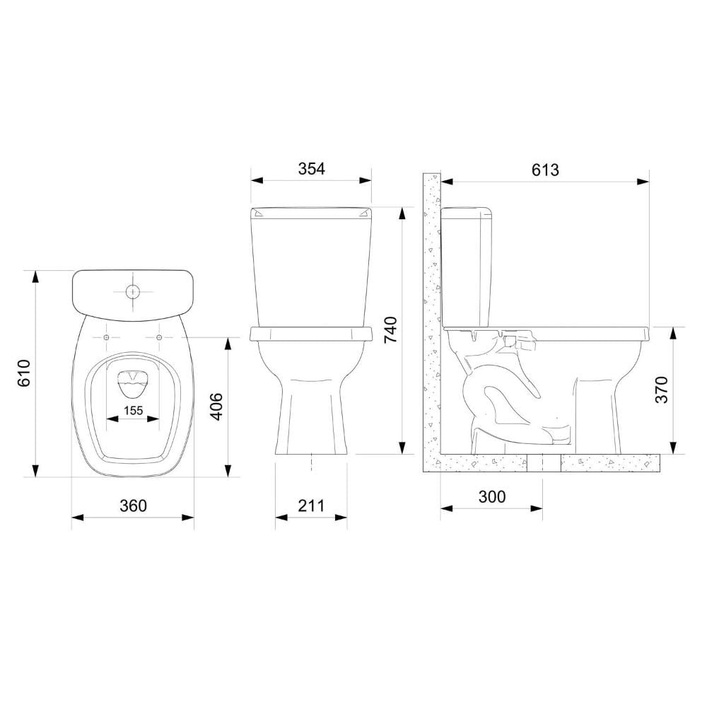 Kit Vaso Sanitário com Caixa Acoplada e Assento Like Celite Branco