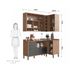 Miniatura Armário de Cozinha Compacta 4 Peças 2 Armários Aéreos e 2 Balções Reflecta Helena Espresso Móveis Castanho/Chumbo