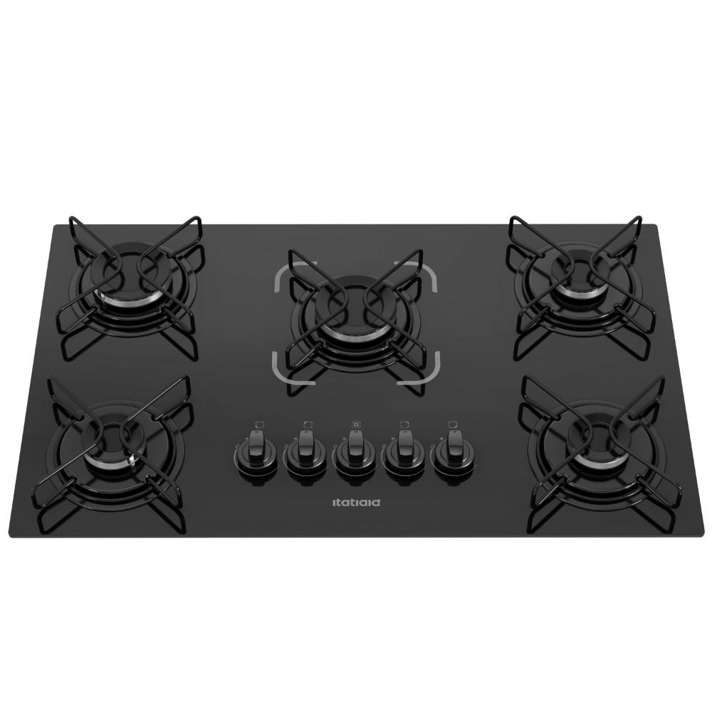 Cooktop 5 Bocas Essencial á Gás Bivolt Itatiaia Preto
