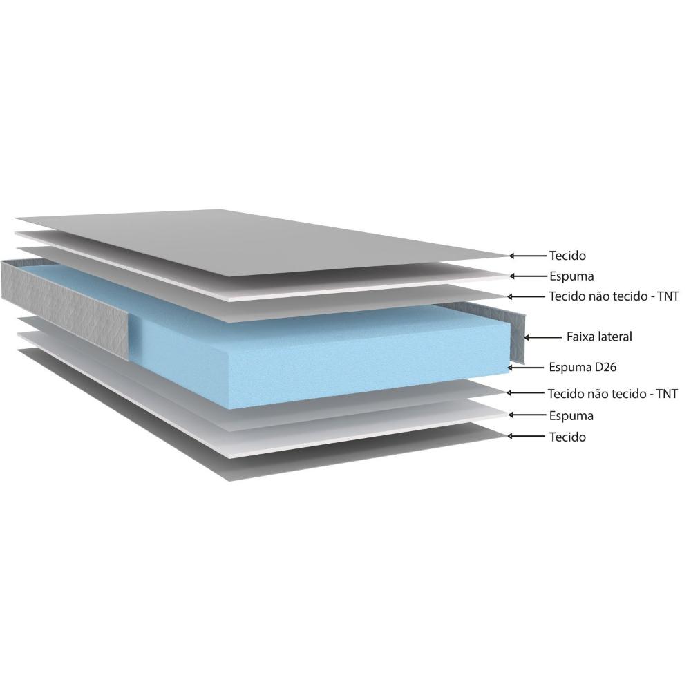 Colchão Casal Ecoflex Espuma D26 Ecoline Bordado 138x188x17cm Marrom