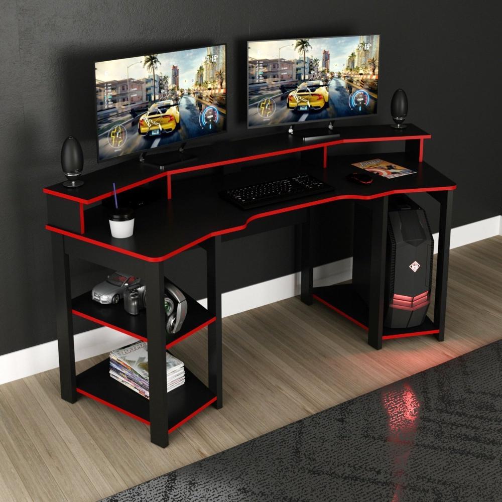 Mesa para Computador Gamer Preta 9414 Madesa - Madesa Móveis