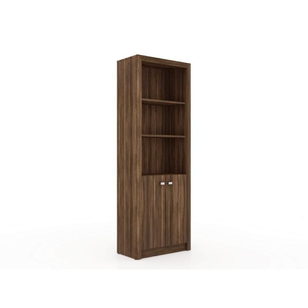 Conjunto Home Office 3 Peças 1 Mesa para Escritório em L com 2 Armários Espresso Móveis Nogal