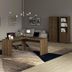 Miniatura Conjunto Home Office 3 Peças 1 Mesa para Escritório em L com 2 Armários Espresso Móveis Nogal