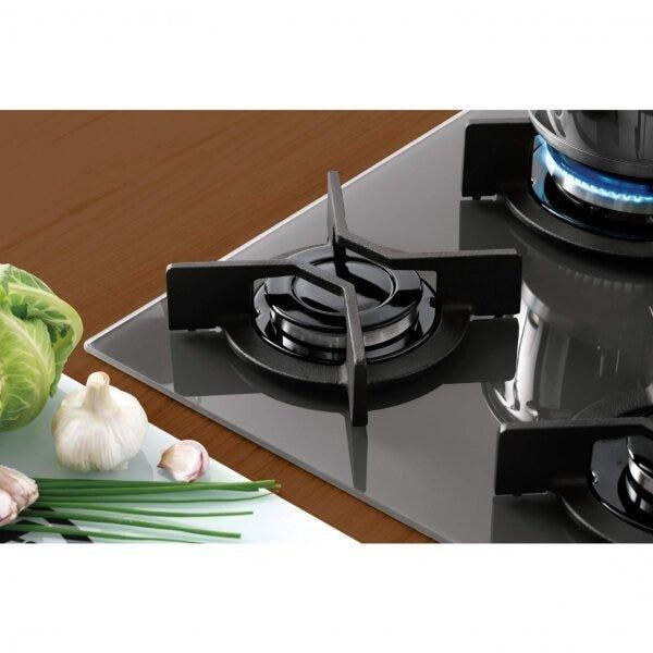 Fogão Cooktop 5 Bocas Gás Mesa Vidro TC Infinity Fischer Preto