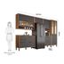 Miniatura Armário de Cozinha Completo 6 Peças 100% MDF 12 Portas com Vidros Reflecta Helena Espresso Móveis Castanho/Chumbo
