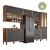 Miniatura Armário de Cozinha Completo 6 Peças 100% MDF 12 Portas com Vidros Reflecta Helena Espresso Móveis Castanho/Chumbo