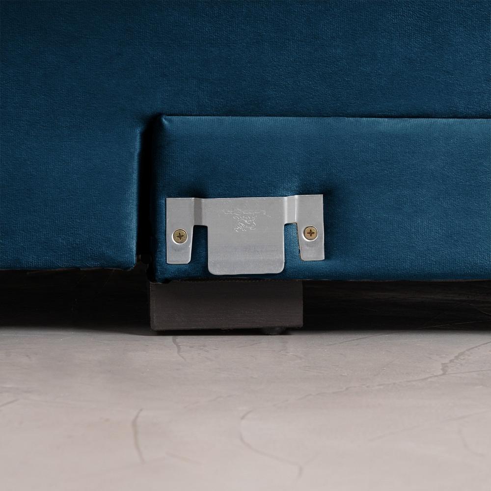Sofá Cama Palmeira 3 Lugares Retrátil Reclinável 2,20m Veludo com Molas CabeCasa MadeiraMadeira Azul