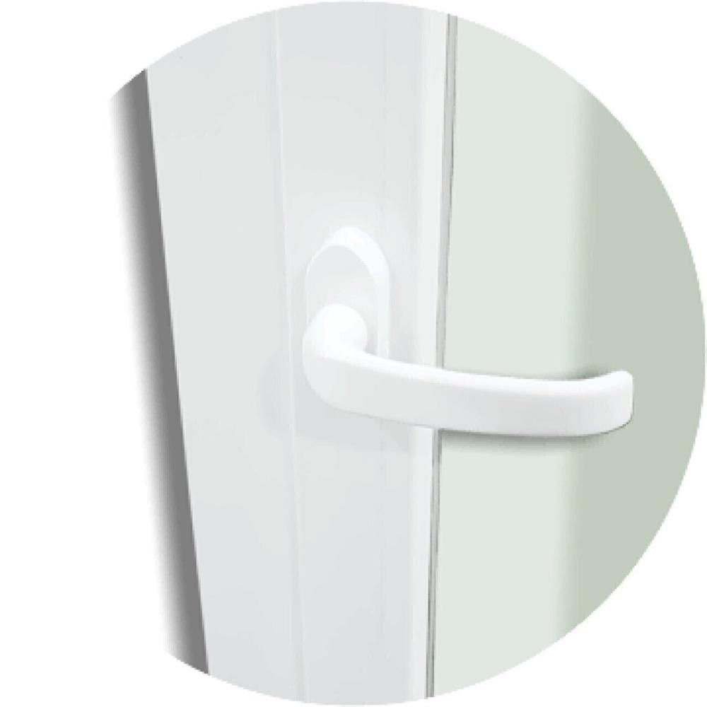Janela de PVC 100x240cm 3 Folhas com Vidro Liso e Cremona ITEC Brimack Branco