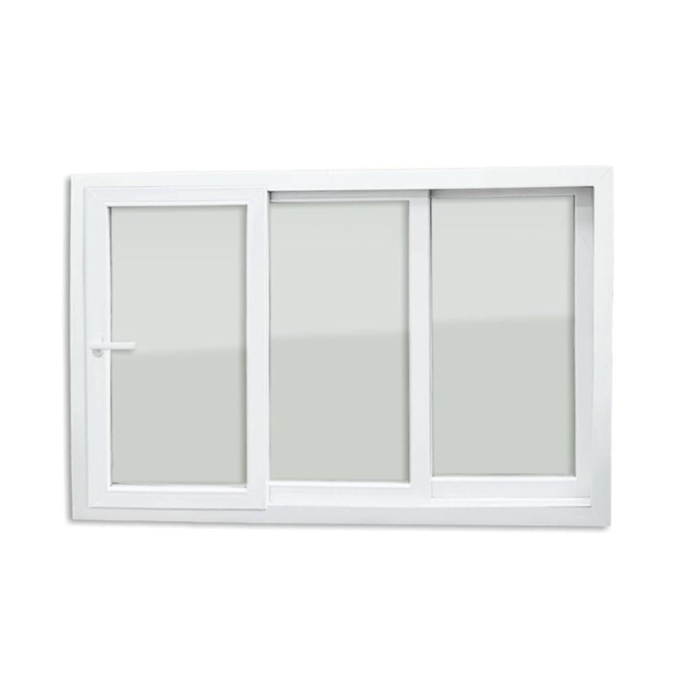 Janela de PVC 100x240cm 3 Folhas com Vidro Liso e Cremona ITEC Brimack Branco
