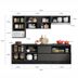 Miniatura Cozinha Modulada Completa 7 Peças 7 Portas 4 Gavetas com Balcão para Cooktop Etna Poliman Móveis Grafite