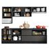 Miniatura Cozinha Modulada Completa 7 Peças 7 Portas 4 Gavetas com Balcão para Cooktop Etna Poliman Móveis Grafite