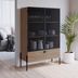 Miniatura Cristaleira Industrial 2 Portas 1 Gaveta 93cm York Artesano Hanover/Preto