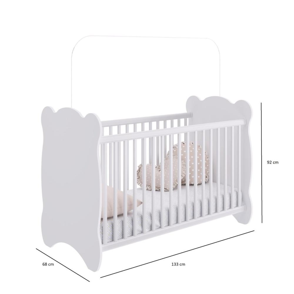 Quarto de Bebê Completo Berço com Roupeiro 2 Portas 2 Gavetas Estrela Móveis Percasa Branco