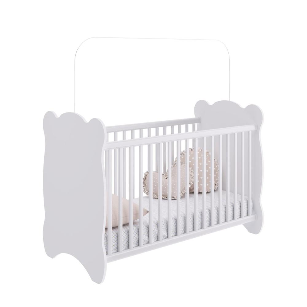 Quarto de Bebê Completo Berço com Roupeiro 2 Portas 2 Gavetas Estrela Móveis Percasa Branco