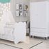 Miniatura Quarto de Bebê Completo Berço com Roupeiro 2 Portas 2 Gavetas Estrela Móveis Percasa Branco