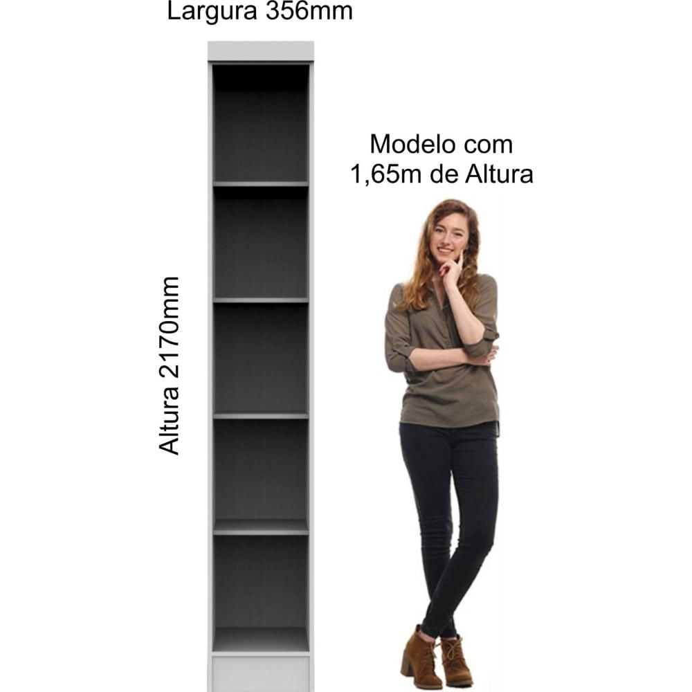 Guarda Roupa Modulado 1 Porta Infinity Móveis Castro Branco Line/Pistashe